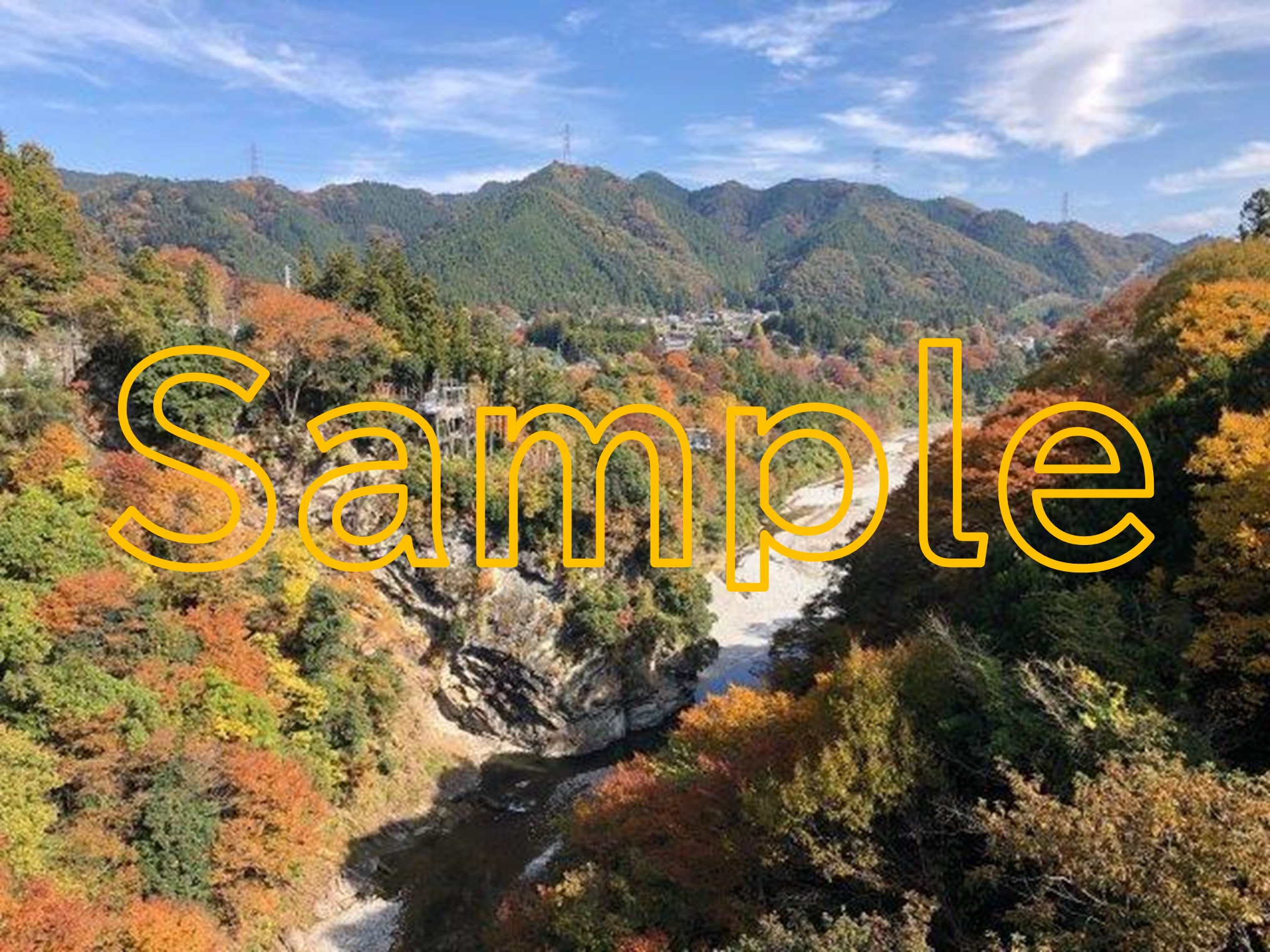 Autumn leaves from Shirakawa Bridge